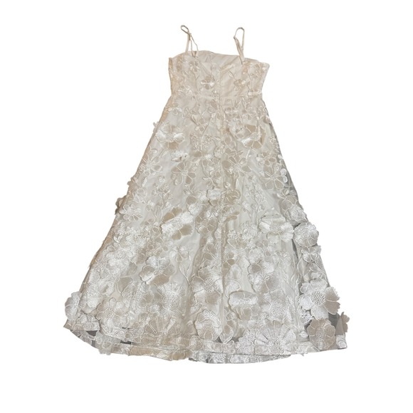 NWOT Lulus Glamour Garden White 3D Floral Embroidered Midi Dress‎ Size XS White - Picture 11 of 12